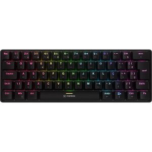 TECLADO MECANICO GAMER FORTREK GRAVITY AIR COMPACT RAINBOW WIRELESS SWITCH BROWN PRETO 84977